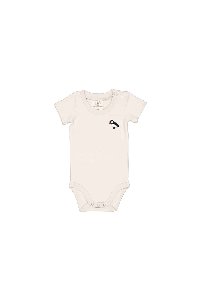ATLAS - SHORT-SLEEVED BABY BODY WITH PUFFIN BIRD EMBROIDERY